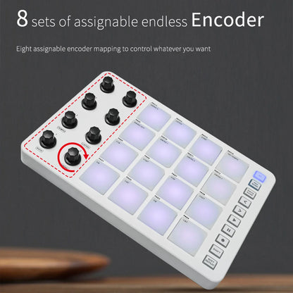 M-VAVE SMC-PAD Wireless MIDI Controller – Portable Percussion Keyboard with USB-C Interface, Compact MIDI Pad for Music Production