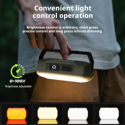 Portable LED Camping Lantern - Waterproof Battery-Powered Flood Light for Hiking, Fishing & Outdoor Use