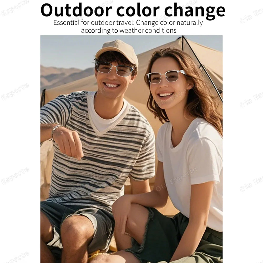 Ola Esporte Bluetooth Smart Glasses – AI Voice, Automatic Adjustment, Waterproof Anti-Blue Light Eyewear with Music & Call