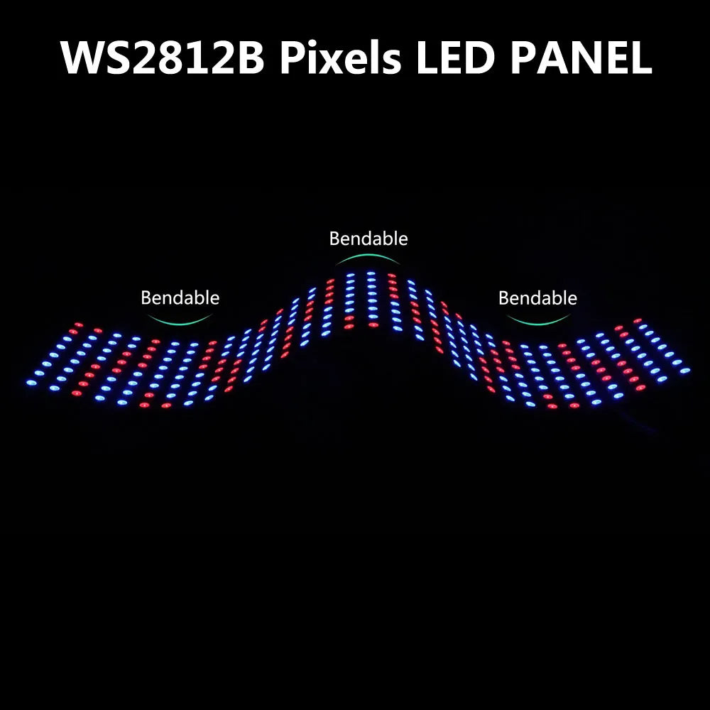 1-10PCS WS2812B RGB LED Panel Module – Flexible 4x12, 8x8, 16x16, 8x32 Pixel Matrix Screen with Individually Addressable IC, DC 5V