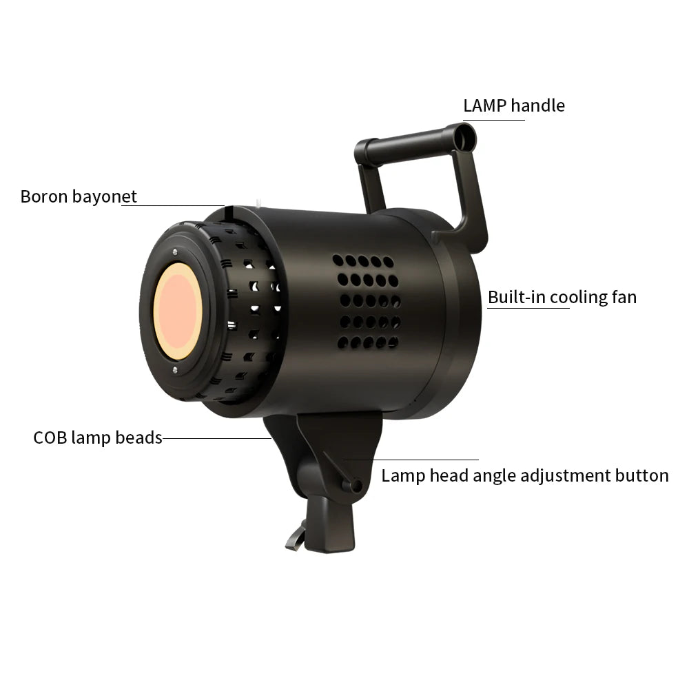 Bowens 135W LED Photography Studio Light Kit - Dimmable Video Lamp with 2m Tripod, 3000–6500K & 3 Colors