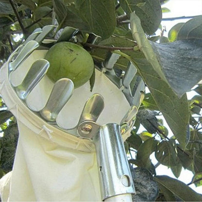 Metal Fruit Picker - Orchard Gardening Apple Peach High Tree Picking Tools with Fruit Catcher Collection Pouch, Farm Garden Supplies