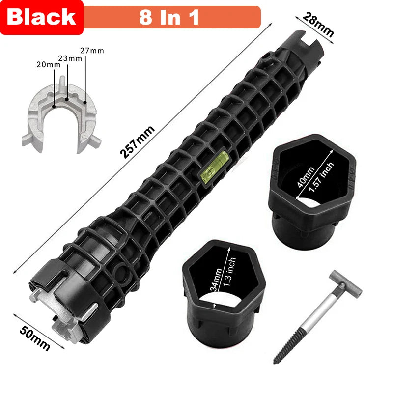 Bathroom Sink Wrench Tool – Multi-Function Plumbing Installation & Maintenance Tool for Faucet, Pipe & Angle Valve Repair