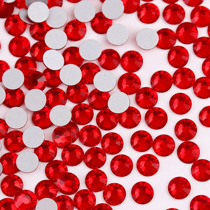 Glass Crystal Flatback Rhinestones Set SS6–SS30 – Non-Hotfix Round Glue-On Gems for Nail Art, DIY Crafts & Jewelry Decoration