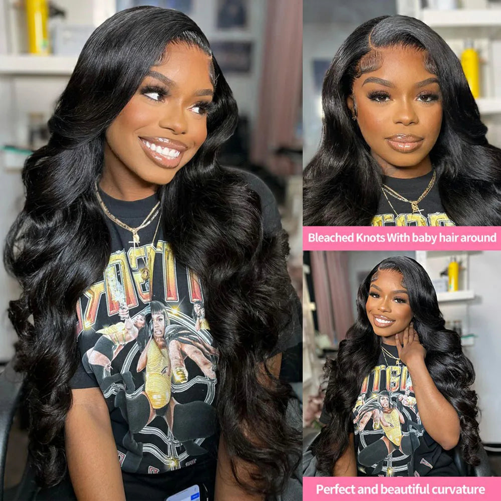 13x4/13x6 Body Wave Transparent Lace Front Wig – HD Bling Hair, 180% Density Human Hair, 4x4 Lace Closure for Women