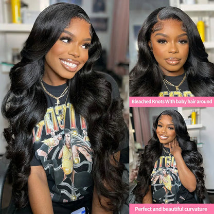 13x4/13x6 Body Wave Transparent Lace Front Wig – HD Bling Hair, 180% Density Human Hair, 4x4 Lace Closure for Women