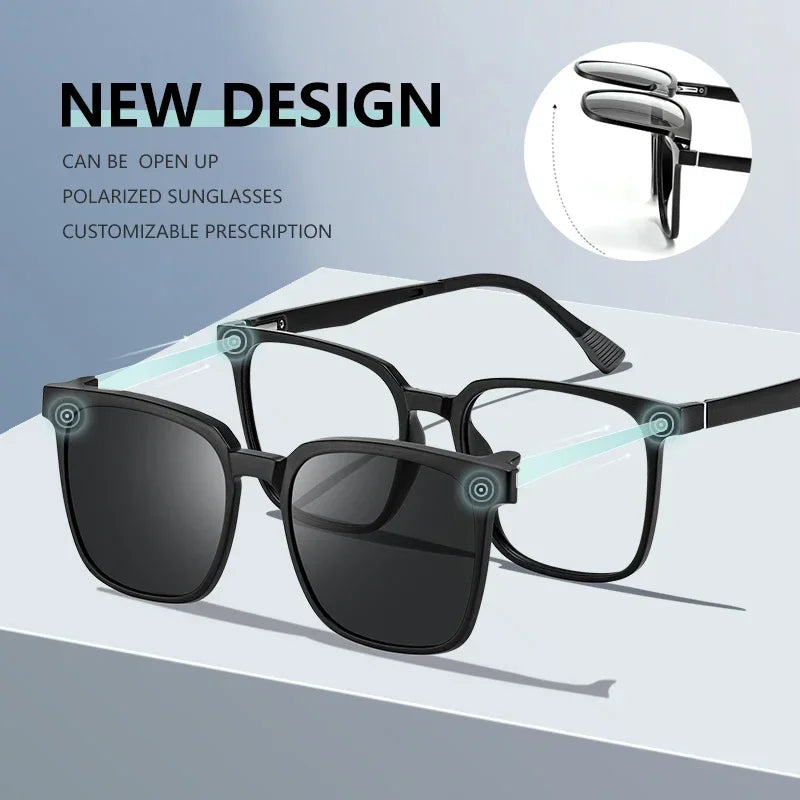 VICKY Magnetic Clip-On Myopia Glasses – Polarized Prescription Reading Sunglasses for Men & Women TJ2190