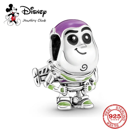 New 925 Sterling Silver Mickey Minnie Vinnie Charm – Beaded Fit for Original Pendant Bracelet, DIY Ladies Jewelry