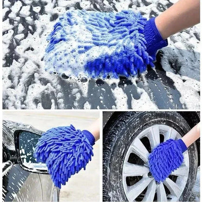 1/5pcs Microfiber Car Wash Gloves — Ultra-Absorbent, Scratch-Free Auto Cleaning Sponge Tool