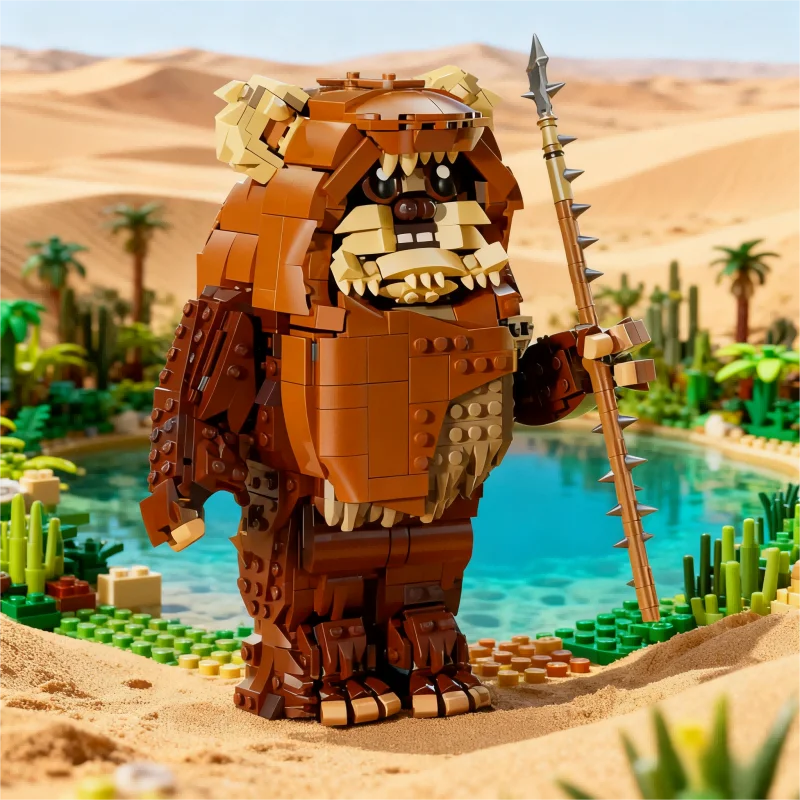 1010pcs Star Battle Wicket Ewok Jungle Warrior Building Blocks – Puzzle Model Toy for Birthday & Christmas Gift