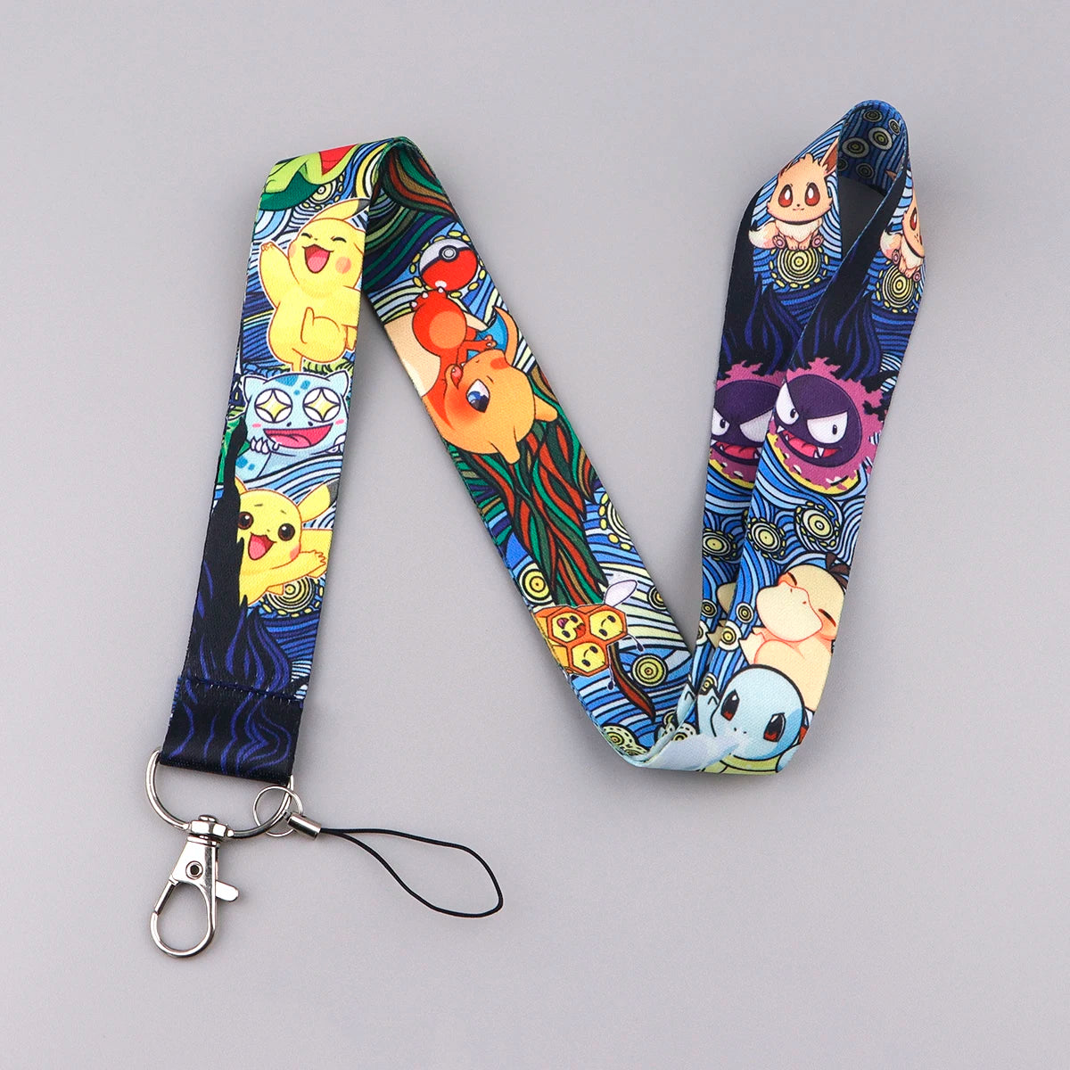 Anime Gengar Lanyard for Keys – Cartoon ID Card, Mobile Phone Strap, USB Badge Holder, DIY Keychain Gift
