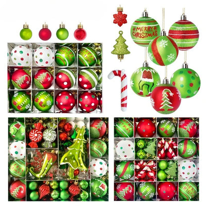 34/12/9PCS Grinch Christmas Ball Ornament Set – Green Monster Xmas Tree Decorations for Holiday Home Decor