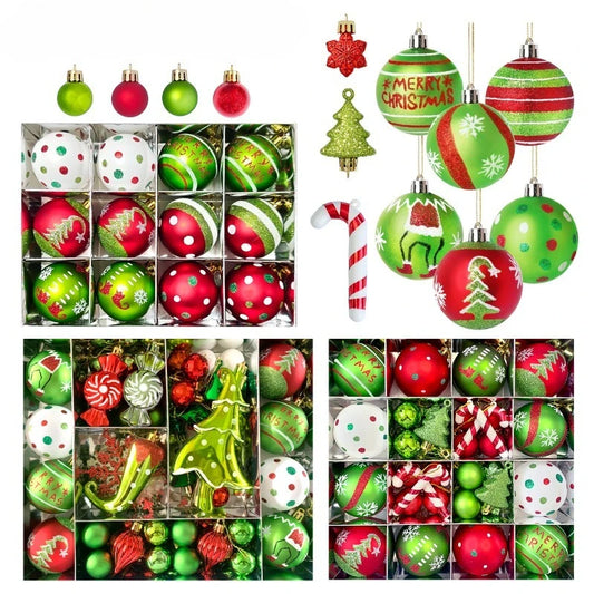 34/12/9PCS Grinch Christmas Ball Ornament Set – Green Monster Xmas Tree Decorations for Holiday Home Decor