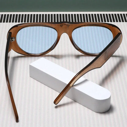 Fashion Retro Oval Large Frame Sunglasses — Minimalist Design UV-Resistant Eyewear for Women