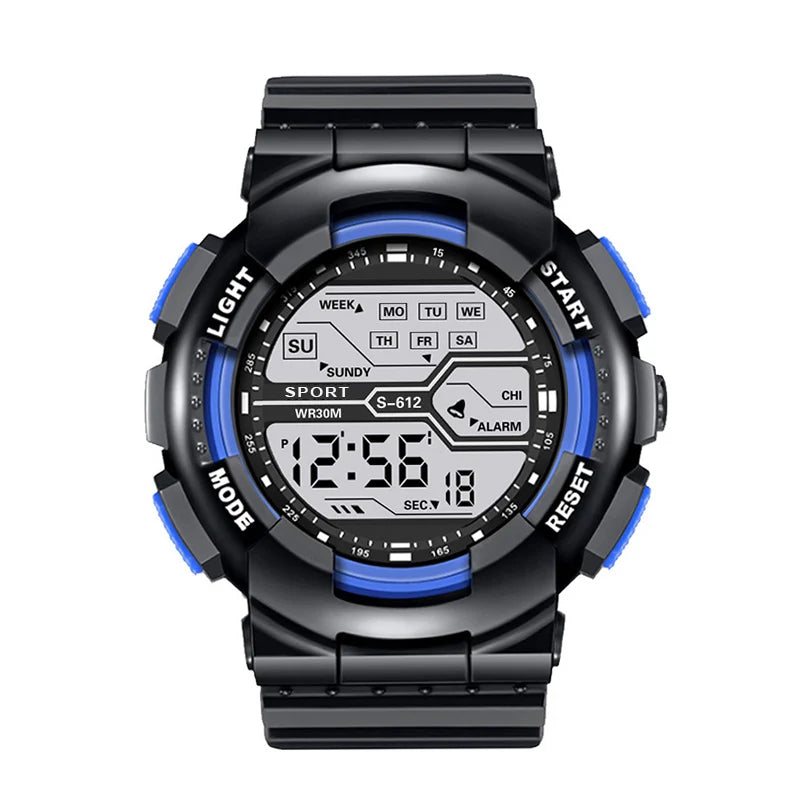 Men's Outdoor Sports Watch – Waterproof LED Military Digital Wristwatch with Luminous Large Screen