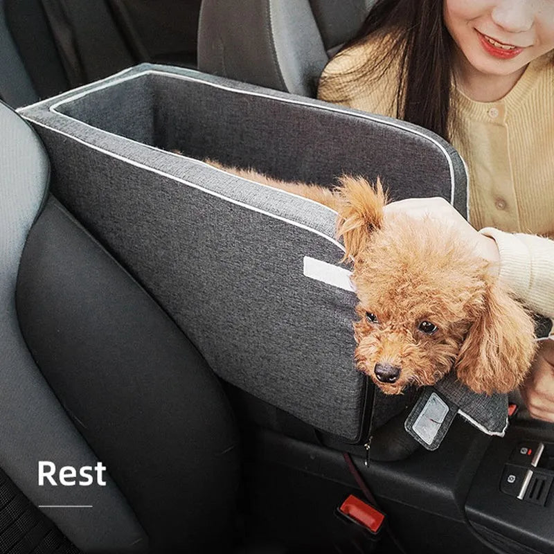 Portable Car Central Dog Seat Bed | Safety Travel Bag Carrier for Small Dogs & Cats | Pet Accessories