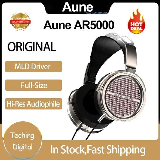 Original Aune AR5000 Full-Size Open-Back Headphones - MLD Dynamic Driver, Hi-Fi, Hi-Res Audiophile Sound