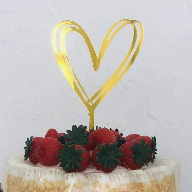 Big Red Love Cake Topper – Acrylic Wedding & Engagement Party Decoration, Valentine’s Day Love Cake Topper