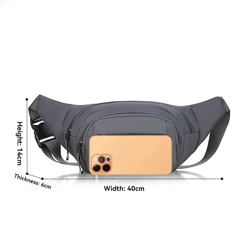 Men’s Canvas Waistpack – Ultra-Thin Anti-Theft Fanny Pack for Sports, Running & Outdoor Leisure