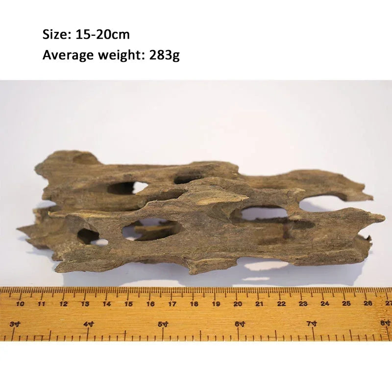 Natural Wooden Driftwood Aquarium Decor – Porous Fish Tank Decoration for Crabs, Shrimp & Fish