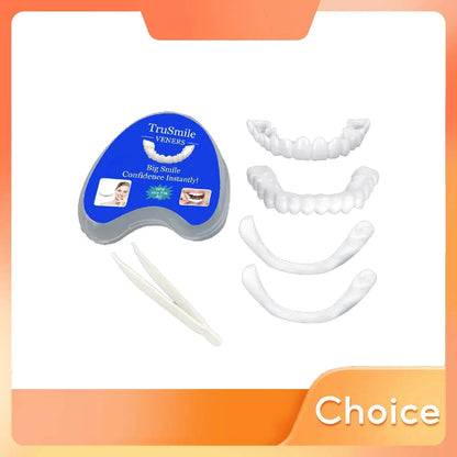 Silicone Denture Set – Temporary Orthodontic Teeth, Fake Teeth for Oral Hygiene, Whitening, and Dental Braces Simulation