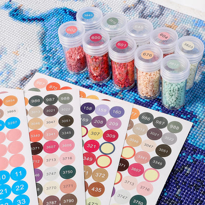 447 DMC Diamond Painting Color Number Stickers – Label Set for Storage Boxes & Bottles
