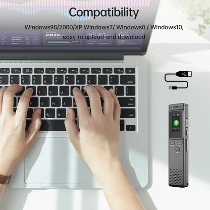 Digital Voice Recorder 64GB/16GB/8GB | Voice Activated Audio Recording, Noise Reduction, MP3 Playback, 288hrs