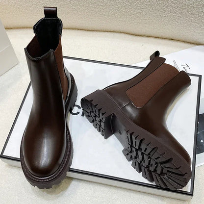 2024 Chelsea Boots – New Thick-Soled Women's Short Boots, Fashionable Autumn & Winter Shoes