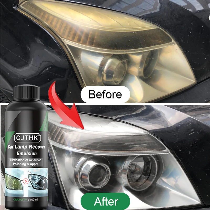 Car Headlight Restoration Kit — Polishing Paste & Liquid for Scratch Removal, Oxidation Cleaning, and Headlamp Repair