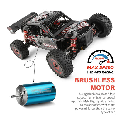 WLtoys 124016 V8 RC Car — 75 KM/H Brushless 4WD High-Speed Electric Off-Road Drift Toy for Adults