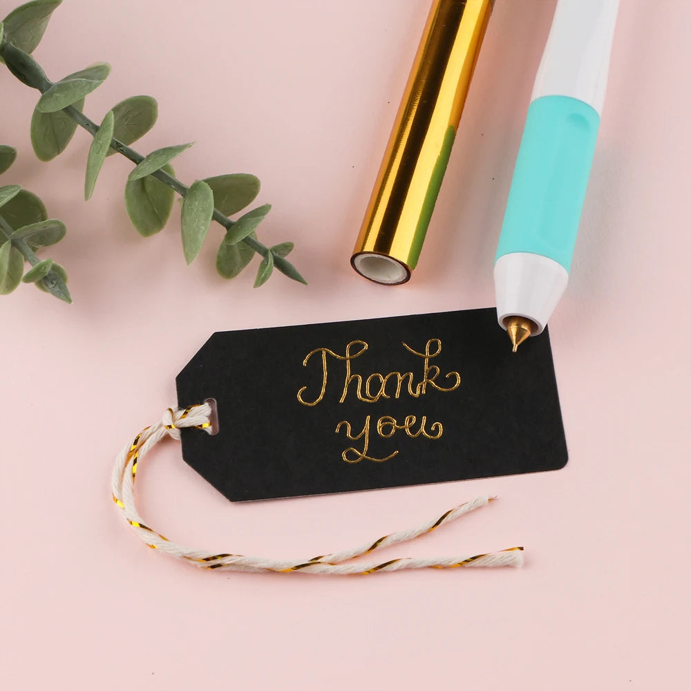 USB Hot Foil Pen Set – 0.8mm Heat-Active Gold Foil Pen for Paper, Leather, DIY Scrapbooking & Cards