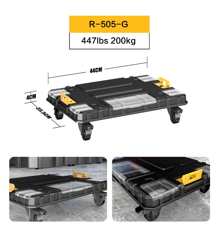 AIRAJ Stackable Modular Toolbox Set — Portable Combo ToolBox with Wheels for Space-Saving Storage & Easy Mobility