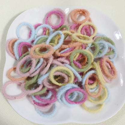 [100 Pack] Baby Rubber Bands - High Elastic, Seamless Thumb Rings for Toddlers, Gentle on Hair Scrunchies Set