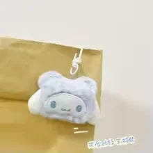 Sanrio Hello Kitty Leopard Print Bear Keychain - Cute Plush Cartoon Cat Pendant for Bags, Backpacks & Gifts