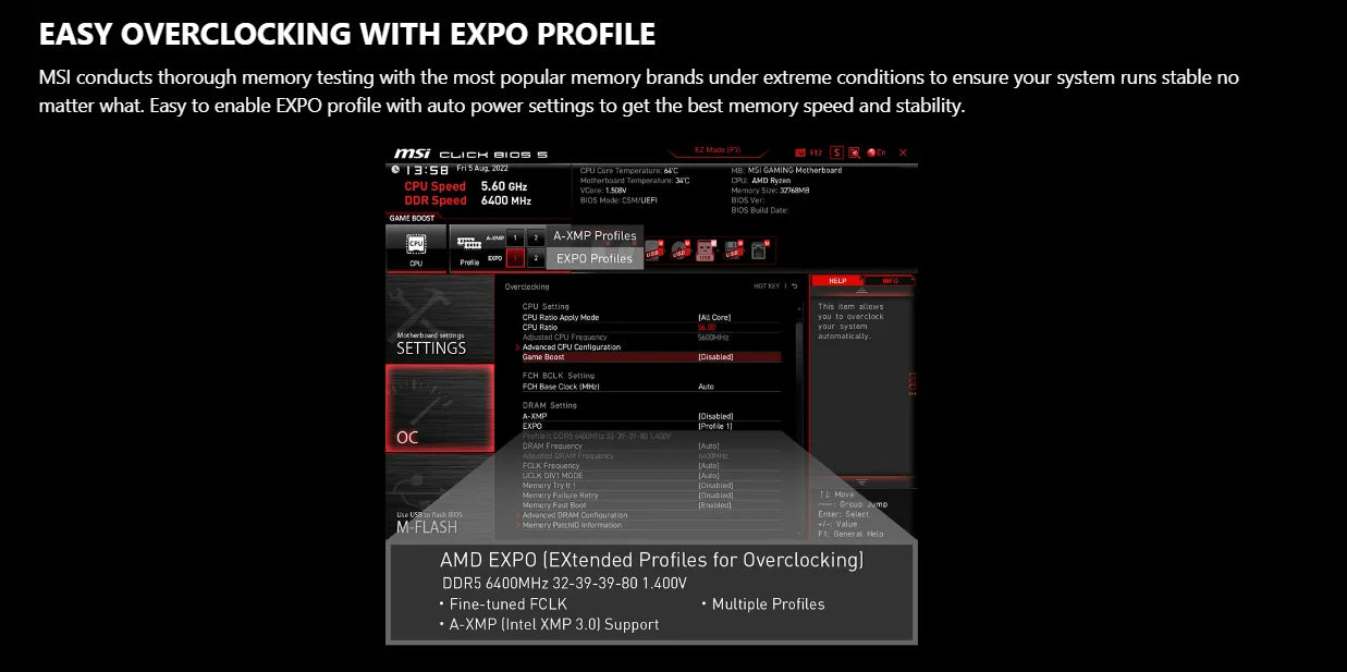 MSI B650M GAMING PLUS WIFI Motherboard - AMD B650, Supports DDR5 7200+MHz (OC), Ryzen 7000/8000 Series, AM5 Socket