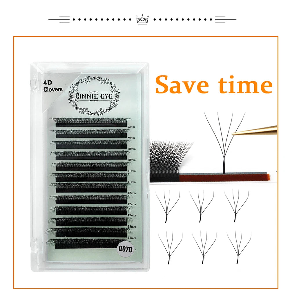 4D-5D W Eyelash Extension – Fluffy Volume Mink & Faux Mink Premade Fans, Dolly Hybrid 3D Lashes