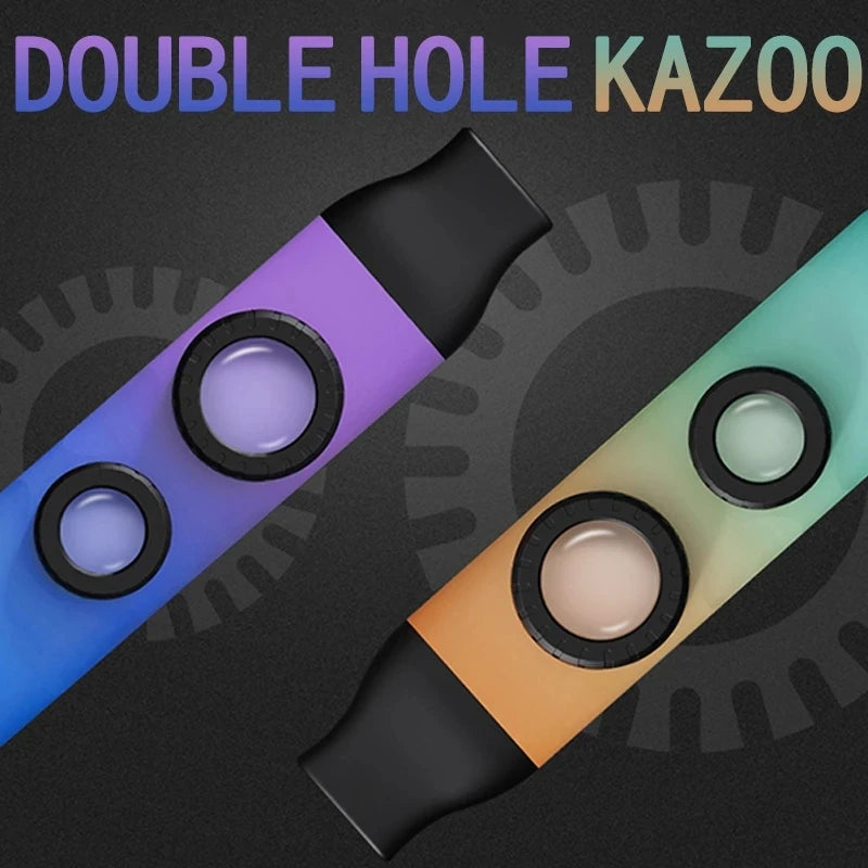 Double-Hole Kazoo Instrument - 10 Membranes Easy-to-Learn Fun Musical Instrument for Parties, Travel & Live Performances