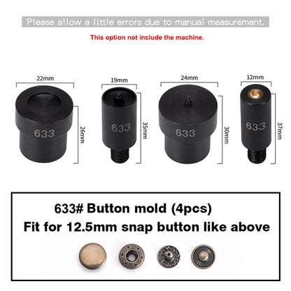 WUTA Manual Button Installation Tool – Mute Punching for Mushroom Rivets & Eyelets, DIY Hand Pressing Tool (With/Without Machine)