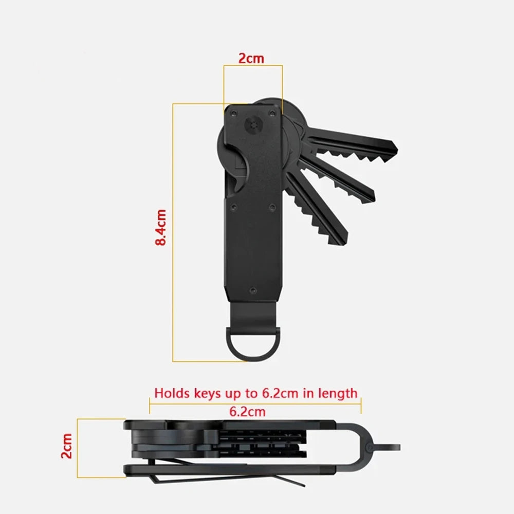 Compact Metal Key Organizer – Minimalist Key Case Holder for 2-6 Keys, Secure Keychain