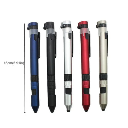 6-in-1 Multifunctional Pen Light - Outdoor Travel Tool with Screwdriver, Compass, Touch Stylus & Holder