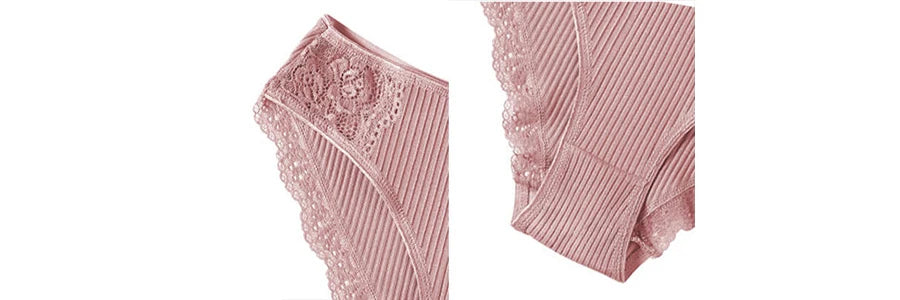 Floral Lace Cotton Women’s Panties - Comfortable Briefs, Solid Color Underwear, 3PCS/Set, Sizes M-XXL