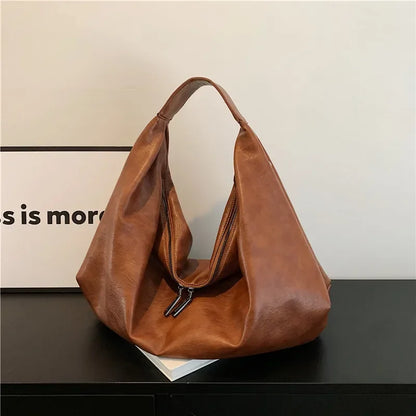 Women’s Large Black Hobo Shoulder Bag – Soft Leather Crossbody Shopper Tote Handbag for Travel & Everyday Use