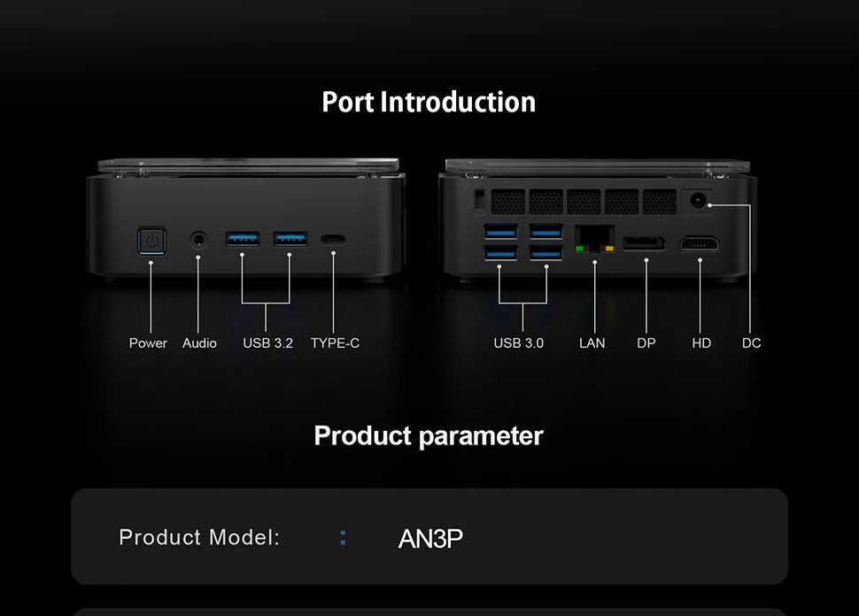 Chatreey AN3P Mini PC – R7 7735HS 680M Gaming Desktop with WiFi 6, Bluetooth 5.2, HDMI & DisplayPort