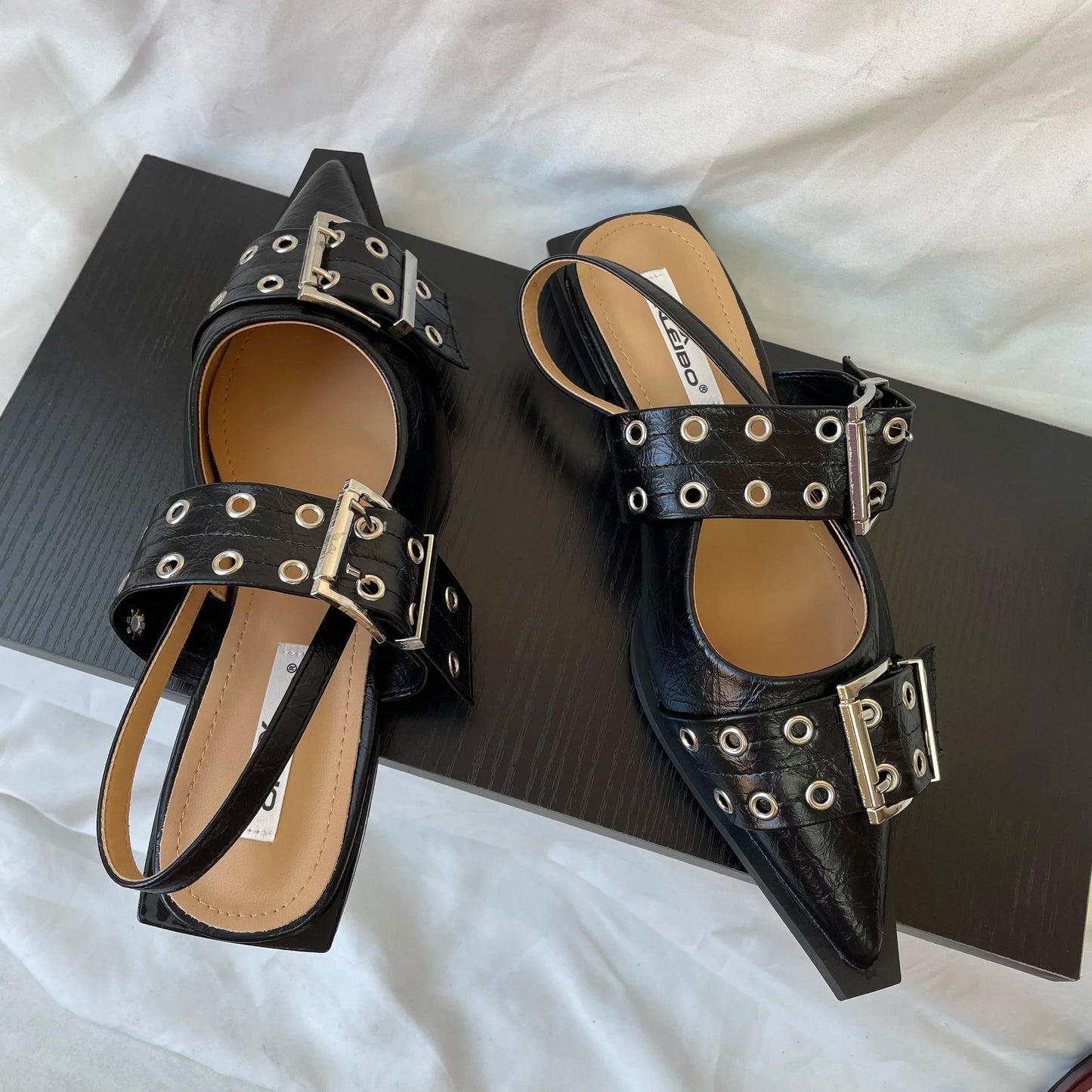Women’s Pointed Toe Slingback Sandals – 2025 Spring Fashion Flats, Large Sizes