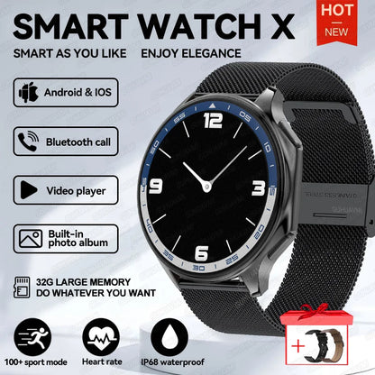 2024 OPPO Watch X Smartwatch — 4G, AMOLED Display, Music & Video, Bluetooth Call, IP68 Waterproof, Compatible with TWS Earphones