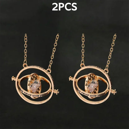 Harry Potter Time-Turner Hourglass Necklace - 360° Rotatable Cosplay Pendant and Unique Mother’s Day Gift