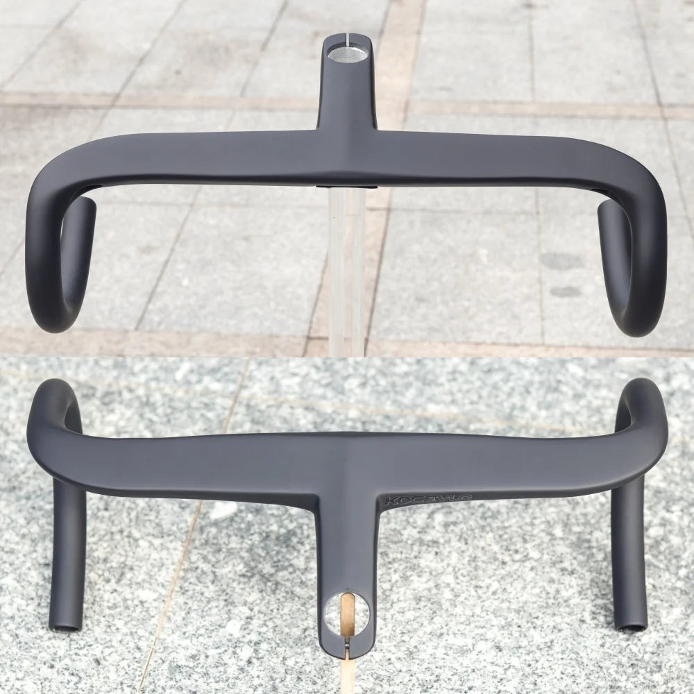 KOCEVLO T800 Carbon Road Bike Handlebar - Integrated 28.6mm Internal Cable Routing Drop Bar
