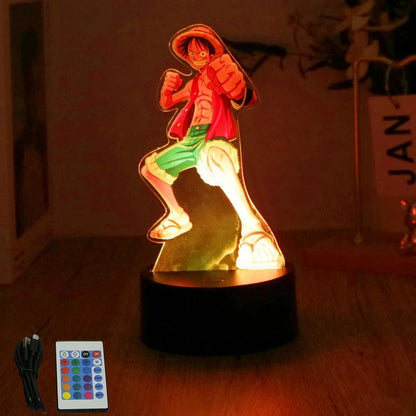 One Piece Luffy & Zoro Action Figures — 3D PVC Anime Lamp, LED Night Light Collectible Toy, Christmas Gift for Kids