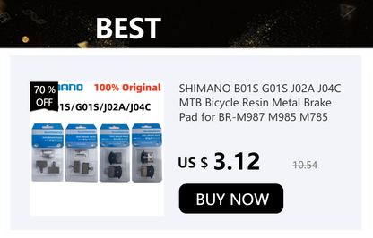 Shimano B01S Resin Brake Pads for MT200, M395, M475, M525 - Bicycle Disc Brake Parts