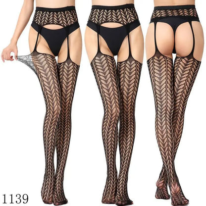 Women’s Gothic Bat Fishnet Stockings - Harajuku Emo Mesh Thigh High Tights with Sexy Alternative Lingerie Style